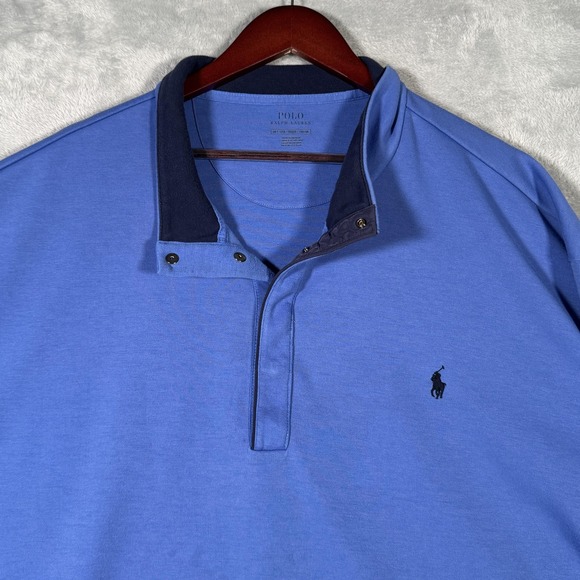 Polo Ralph Lauren Pullover Mens 4XLT 4XL Tall Quarter Snap Mock Neck Sweater - Picture 2 of 12